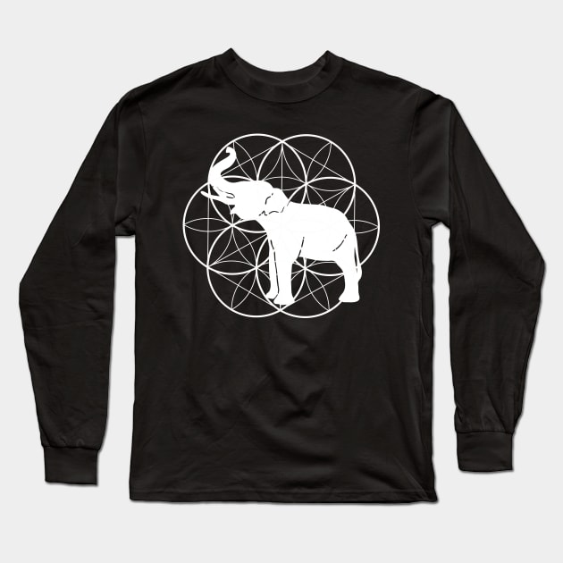 Funny Elephant Geometry T-shirt Long Sleeve T-Shirt by thefriendlyone